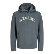 JACK & JONES Majica JJEDENVER bazaltno siva/bela