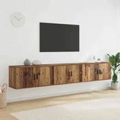 Zidni TV ormar set Zidne 3 pcs Staro drvo 80 x 34,5 x 40 cm