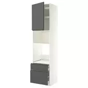 METOD / MAXIMERA Visoki element za ugradne uredaje, bela/Voxtorp tamnosiva, 60x60x240 cm