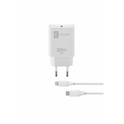 Polnilec hišni CELLULARLINE 20W, USB-C na Lightning, bel