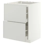 METOD / MAXIMERA Pod.elem.grej.ploca/2front/2fiok, bela/Aspudden svetlosiva, 60x60 cm