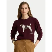 LAUREN RALPH LAUREN Pulover 200B27844001 Bordo rdeča Relaxed Fit
