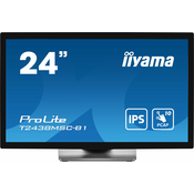 IIYAMA T2438MSC-B1 23.8inch Bonded PCAP Bezel Free 10P Touch with Anti-Fingerprint coating 1920x1080 IPS panel DisplayPort