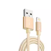 Xwave kabl za punjač USB A 2.0 (muški) na lightning (muški) 1.2m zlatni upleteni