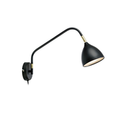 MARKSLOJD 106081 | Valencia-MS Markslojd zidna svjetiljka sa prekidacem na kablu elementi koji se mogu okretati 1x GU10 mesing, crno, bijelo