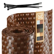 KADAX Rjavi ograjni trak za ograjne panele, višina 19 cm, dolžina 2,55 m, zaščita za ograjo