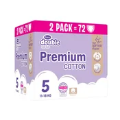 Violeta plenice Double Care Premium Cotton Junior, vel. 5, 72 kos, maxi pack box 100761