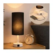 Brilagi - Stona lampa sa USB portom TABLON 1xE27/25W/230V bela/crna