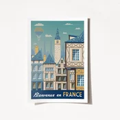 Wallity Poster Bienvenue En France-1959, 29,7x42 cm