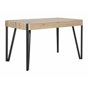 Miza Berwyn 1496 (Črna + Svetel les) Svetel les, Črna, 75x80x130cm, MDF plošča, Kovina