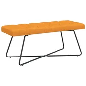 Vidaxl Klop s gumbnim oblazinjenjem Temno rumena 110 x 40 x 46 cm