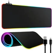 GR RGB osvetljena igralna podloga XXL 90x40 za miško in USB tipkovnico