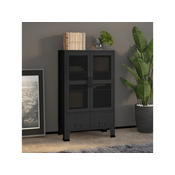 Industrijski sanduk za pohranu crni 70 x 40 x 115 cm metalni
