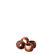 Agatni obročki za prtičke, 4 kosi, o 5,7 cm - FLOW Wooden - 593710