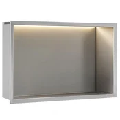 VGRAJENA KOPALNIŠKA POLICA LED 30x45 steel brush