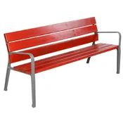 Casa Padrino park bench - City bench with backrest and armrests red/gray 180 cm