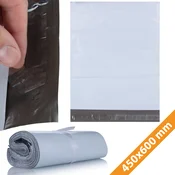Rosfix Rosfix Kurirske Folijske Vrečke 450 x 600 mm – Bela LDPE, 50 µm, Samolepilne | 100 Kosov, Vodoodporne, (22006126)