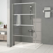 vidaXL Pregrada za tuš srebrna 115x195 cm prozorno ESG steklo