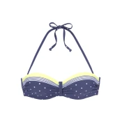 LASCANA Bikini zgornji del  modra / rumena / bela