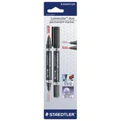 Marker permanentni obostrani 0,6 in 1,5mm lumocolor staedtler 348-9 bkd črn blister