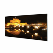 tulup.si Slika na akrilnem steklu Rim river mostov noč 140x70 cm 4 obešalnika