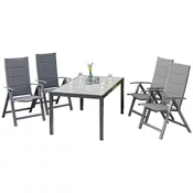 Gardenson Vrtna Garnitura Florenz, 5-Delno, Siva, Aluminij