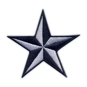 shumee Našitek jadralne zvezde - črna/siva - samolepilna podlaga - vezen našitek/značka/emblem