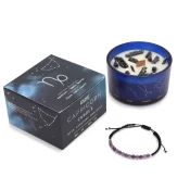 Zodiakalna kristalna sveča z energijsko zapestnico – KOZOROG - Soy Wax, Fragrance, Glass, Gemstones - Majhna pozornost - Birma - Za 18 let - Dan žena