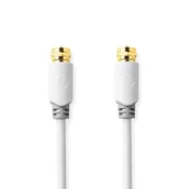 Nedis Satelitski in antenski kabel | F Moški | F Moški | Pozlačeno | 75 ohmov | Zaščita z enojno lupino | 1,00 m | Okrogla | PVC | Bela | Škatla