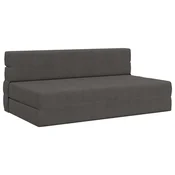 Vidaxl Zložljiv kavč postelja Temno siva 152 x 86,5 x 60 cm Blago