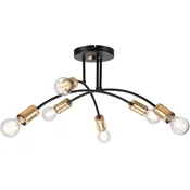 Plafonski luster ANYA 6xE27/15W/230V crna/zlatna