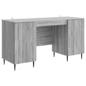 Stol s policom Siva sonoma 142,5 x 50 x 75 cm Konstruirano drvo