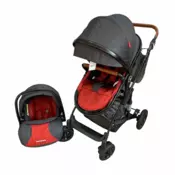 NouNou decija kolica Set G2 Black Red - prakticna kolica za bebe 2u1