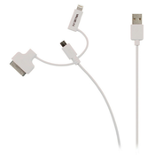 VLMP39410W1.00 Nedis 3 u 1 Sync and Charge Cable USB-A Male - Micro B Male 1.00 m White + 30-Pin Doc