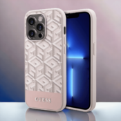 Guess Ovitek Guess Cube PINK za iPhone 13 Pro Max/12 Pro Max s tehnologijo MagSafe (GUHMP13XHGCFSEP)