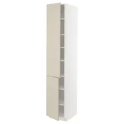 METOD Visoki element s policama/2 vrata, bela/Havstorp bež, 40x60x220 cm
