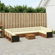 Setovi sofa s jastukom 11 pcs Cvrsto drvo akacije