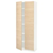 METOD Visoki element s policama, bela/Askersund im. svetlog jasena, 80x37x200 cm