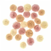 Tulle Pom Poms za izdelavo | 24 kosov, goli odtenki