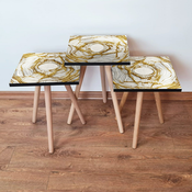 HANAH HOME Set 3 stocica 3Shp101 Cream