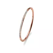 Ženska oliver weber bangle plain rosegold steel roze zlatna narukvica sa swarovski belim kristalom ( 32222rg )