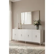 Hanah Home komoda Salkim 180, 180 cm, bela / srebrna