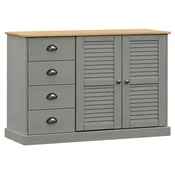 Vidaxl Komoda s predali VIGO 113x40x75 cm trdna borovina
