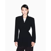 Armani Exchange za ženske. XW000663AF10872UC001 Črni rezani blazer (S), Črna, Priložnostno, Classic, Poliester