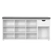 Songmics Čevljalna klop 104x30x48 cm bela