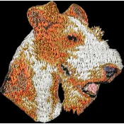 shumee Žičasti foxterier - našitek v obliki psa, vezeni našitek, edinstvena dekoracija nahrbtnika znamke Art-Dog