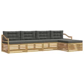 Set vanjskih sofa s jastukom 5 pcs Bijela i antracit Poliester