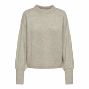ONLY Ženski pulover ONLJADA 15312944 White Gray (Velikost S)