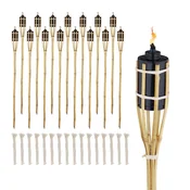 Northix 16x Bamboo Garden Torch 90 cm Outdoor Oil Tiki Torch Set