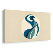 Slika elegantna silhueta v modri - 120x80